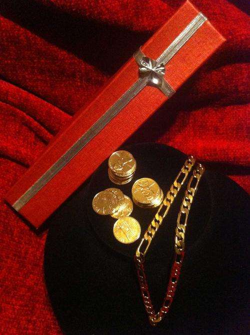 *****R1795 VALUE ******* 9ct gold simulated necklace 7mm x 600mm + FREE GIFT