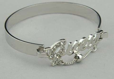 Guess Rhinestone Silver Bangle