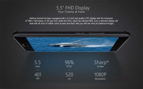 ORIGINAL ULEFONE GEMINI DUAL CAMERA  * 3GB RAM*32GB ROM* 4G DUAL SIM* FINGERPRINT READER