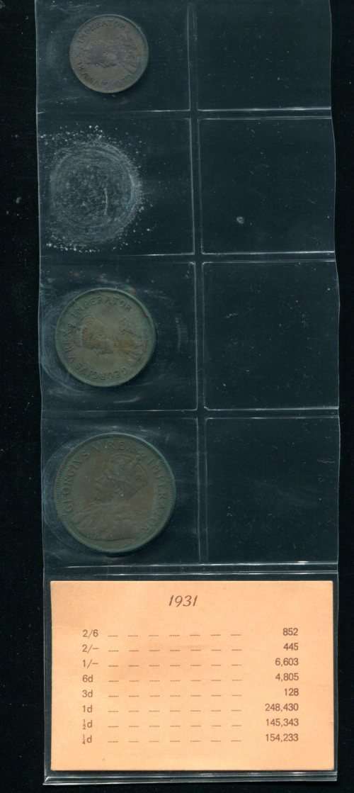 SA 1931 COINS IN ALBUM PAGE - 3 coins