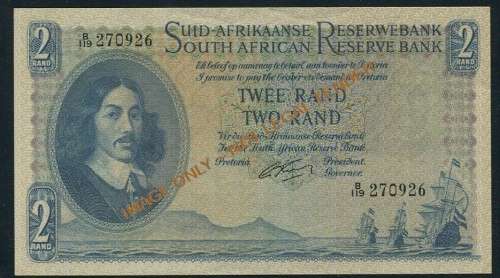 TWO RAND G RISSIK 1962 UNCIRCULATED NOTE