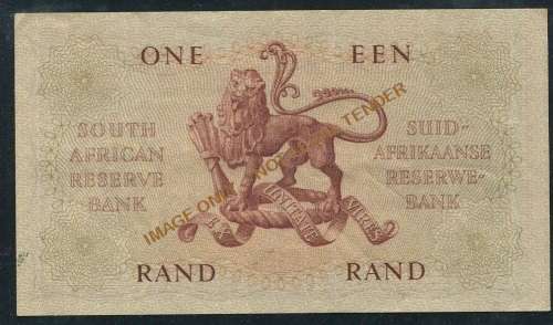 ONE RAND RISSIK BANKNOTE - 1962