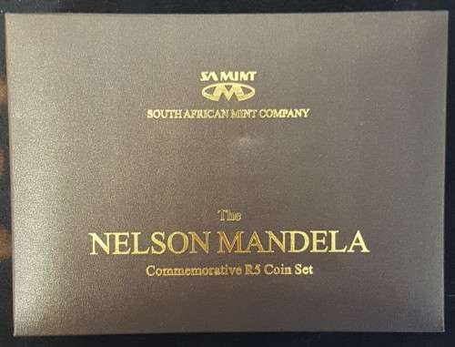 SA THE NELSON MANDELA COMMEMORATIVE R5 COIN SET COA 5581 IN ORIGINAL SA MINT BOX