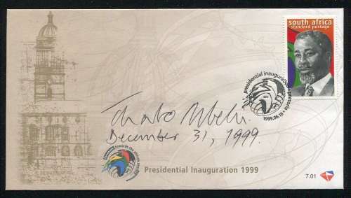 RSA 1999 THABO MBEKI HAND SIGNED FDC- SELDOM SEEN!