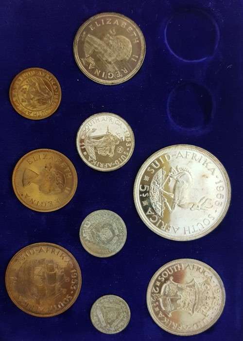 SA 1953 LONG PROOF SET  - NO GOLD - IN ORIGINAL SA MINT BOX AS ISSUED