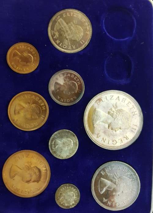 SA 1953 LONG PROOF SET  - NO GOLD - IN ORIGINAL SA MINT BOX AS ISSUED