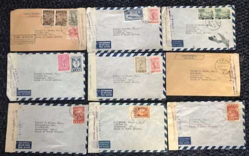 GREECE SUPERB LOT OF 18 CENSORED/MOURNING COVERS