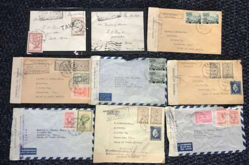 GREECE SUPERB LOT OF 18 CENSORED/MOURNING COVERS