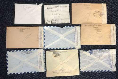 GREECE SUPERB LOT OF 18 CENSORED/MOURNING COVERS