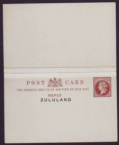 ZULULAND MINT POSTCARD/REPLY CARD