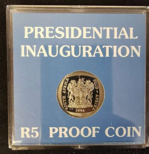 RSA 1994 Presidential Inauguration Proof R5 in SA Mint Capsule