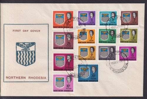 NORTHERN RHODESIA 1963 DEFINS ON FDC-SUPERB  - RARE - CV R1800!