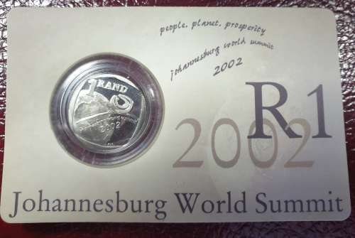 RSA 2002 WORLD SUMMIT UNC CIRCULATION ONE RAND IN PACK