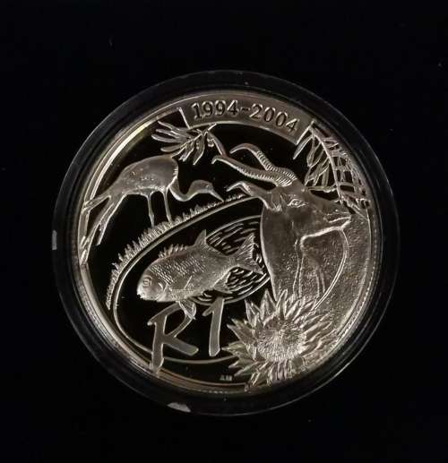 RSA 2004 10 YEARS DEMOCRACY PROOF SILVER RAND