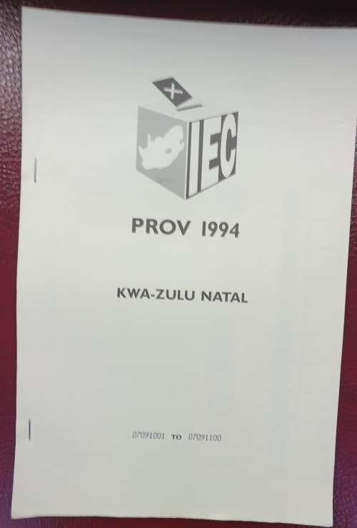 1994 BALLOT PAPERS -COMPLETE BOOK -KZN