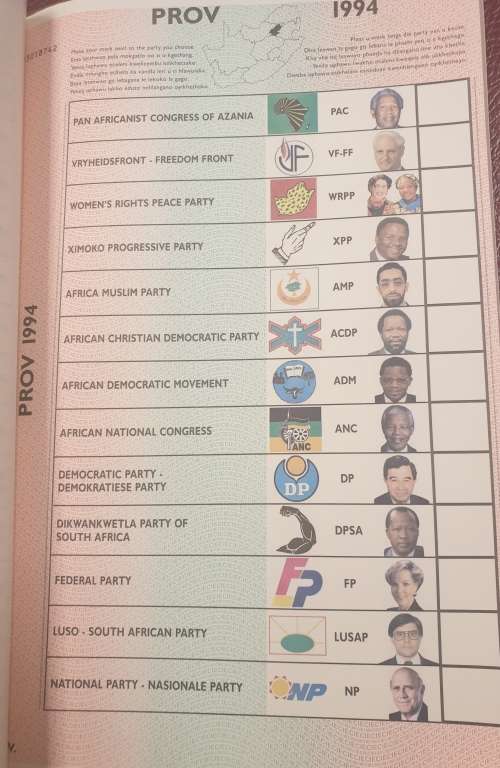 1994 BALLOT PAPERS -COMPLETE BOOK -PWV