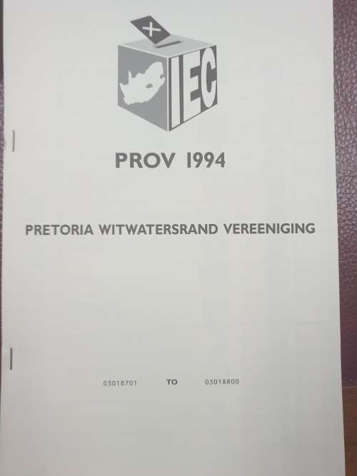 1994 BALLOT PAPERS -COMPLETE BOOK -PWV