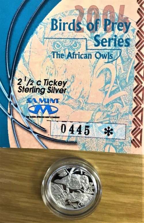 2004 SILVER 2 1/2 c TICKEY BIRDS OF PREY SERIES