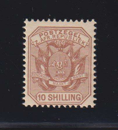 TRANSVAAL 1896 10/- UNMOUNTED MINT - SACC 218