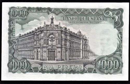 SPAIN 1974 - 1000 PESATAS x 3 notes -  COMMEMORATIVE ISSUE-CENTENNIAL OF THE BANCO de ESPANACO