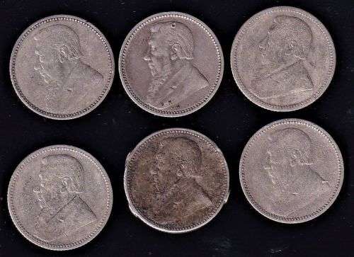 ZAR 1892-1897 6ds NICE LOT