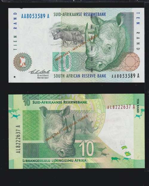 TEN RAND BANKNOTE COLLECTION X 5 NOTES. GREAT LOT!!!