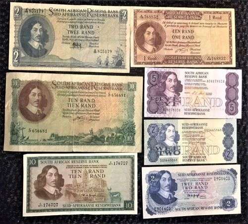 SOUTH AFRICAN  BANKNOTE COLLECTION X 7 NOTES.