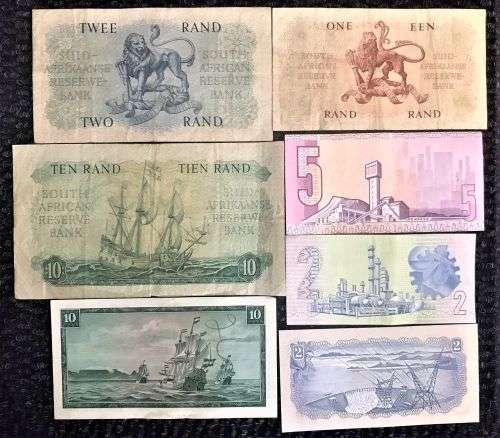 SOUTH AFRICAN  BANKNOTE COLLECTION X 7 NOTES.