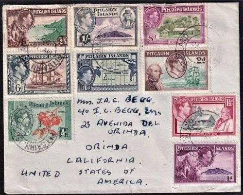 PITCAIRN ISLANDS KGV1 COVER incl 2/6