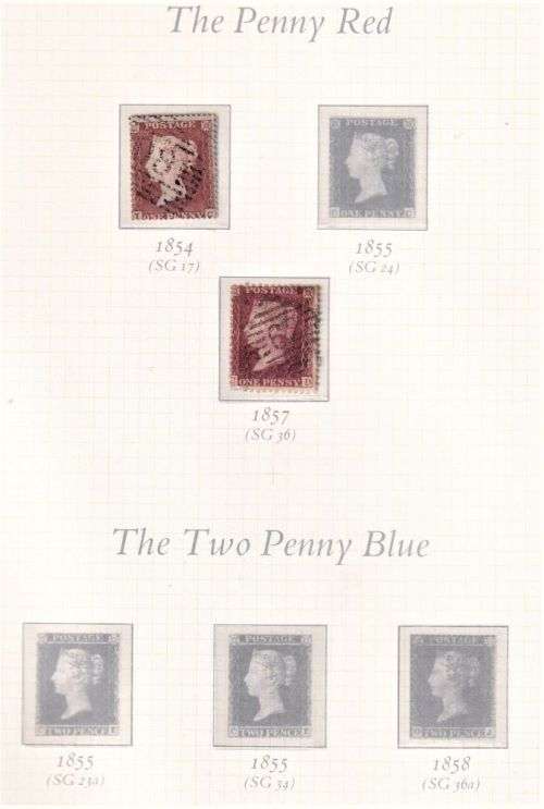 GB 1d RED COLLECTION ON ALBUM PAGES