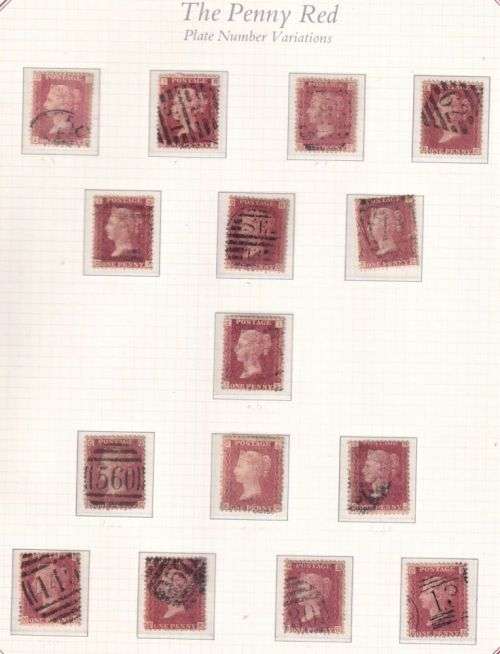 GB 1d RED COLLECTION ON ALBUM PAGES