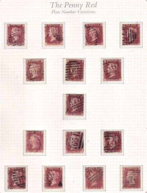 GB 1d RED COLLECTION ON ALBUM PAGES