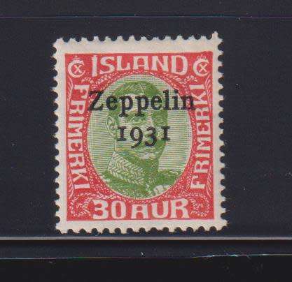 ICELAND 1931 ZEPPELIN FINE MINT