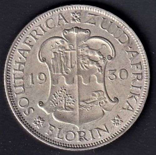 1930 Union of South Africa Silver Florin