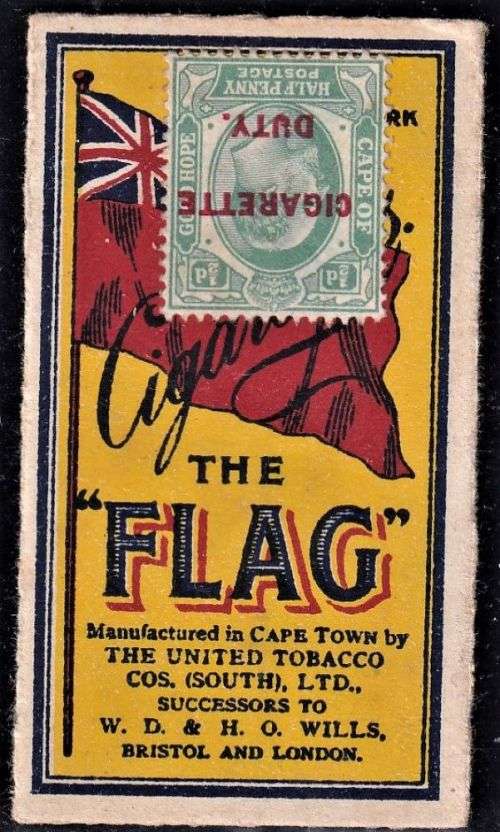 COGH EDWARD CIGARETTE DUTY STAMP ON CIGARETTE CARD -UNUSUAL