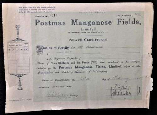 SA GOLD MINING SHARE CERTIFICATES - NICE LOT