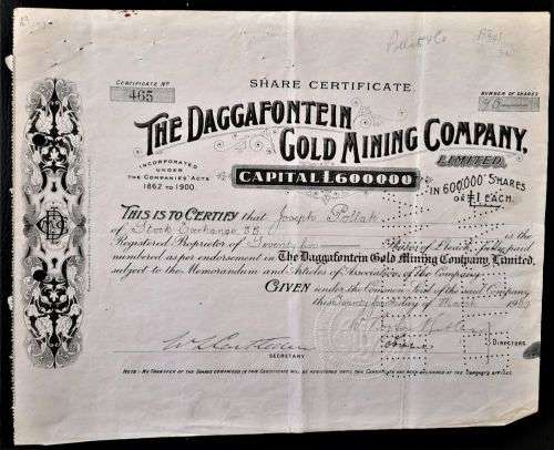 SA GOLD MINING SHARE CERTIFICATES - NICE LOT