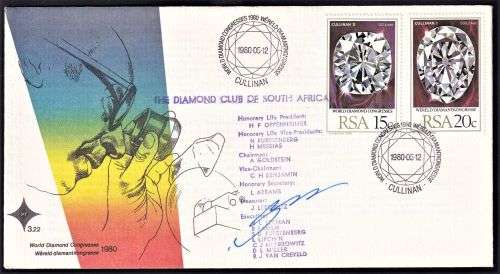 DIAMOND CLUB OF SA SIGNED 1980 FDC