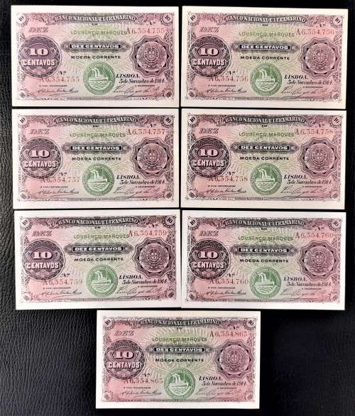 LOURENCO MARQUES 1914 UNC NOTES