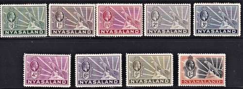 NYASALAND 1934 KGV LEOPARDS - CV £45