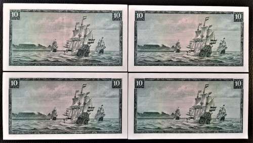 TEN RAND TW DE JONGH  HIGH GRADE BANKNOTES X 4  - 3rd ISSUE 1975
