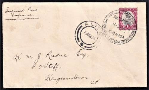 SA 1935 IMPERIAL PRESS CONFERENCE  COVER  TO ALICE - UNUSUAL!