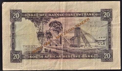 MH DE KOCK TWENTY RAND NOTE - 1961