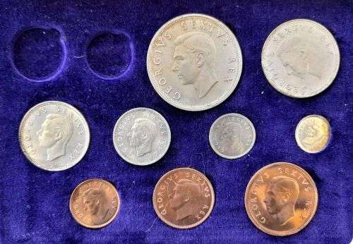 SA 1952  LONG PROOF SET (NO GOLD) IN ORIGINAL SA MINT BOX