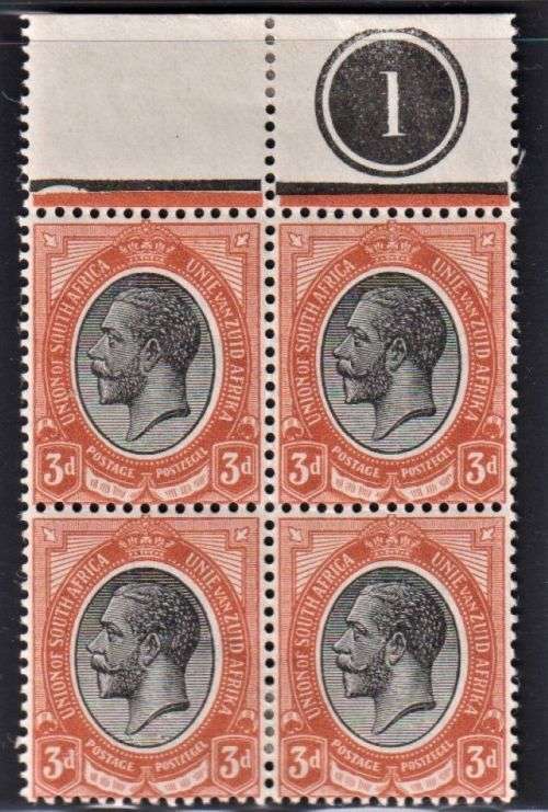 SA 1913 3d KINGSHEAD  CONTROL  BLOCK UNMOUNTED/ MINT