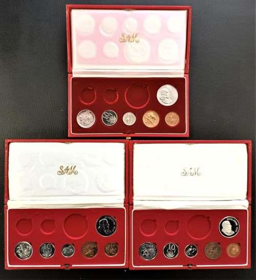 Set of 3 Proof Sets - No Gold, No  Rand 1 included