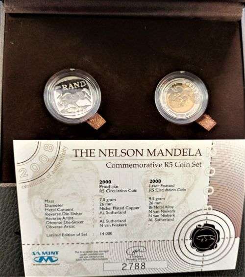 NELSON MANDELA COMMEMORATIVE R5 COIN SET