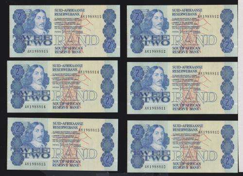 R2 1983 x 21  NOTES UNC IN SEQUENCE