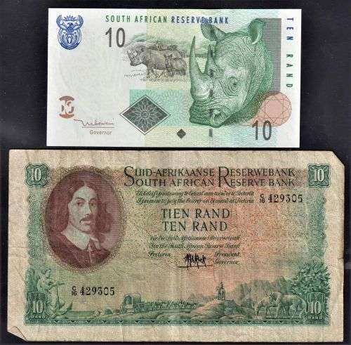 SOUTH AFRICAN TEN RAND BANKNOTE  COLLECTION X 5 NOTES