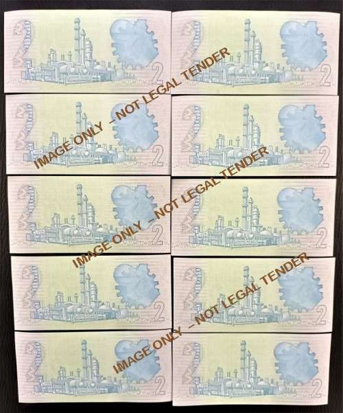 TWO  RAND NOTES G DE KOCK x 10 UNC